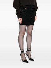 Elisabetta Franchi Wool Button-Embellished Knitted Skirt Black Black