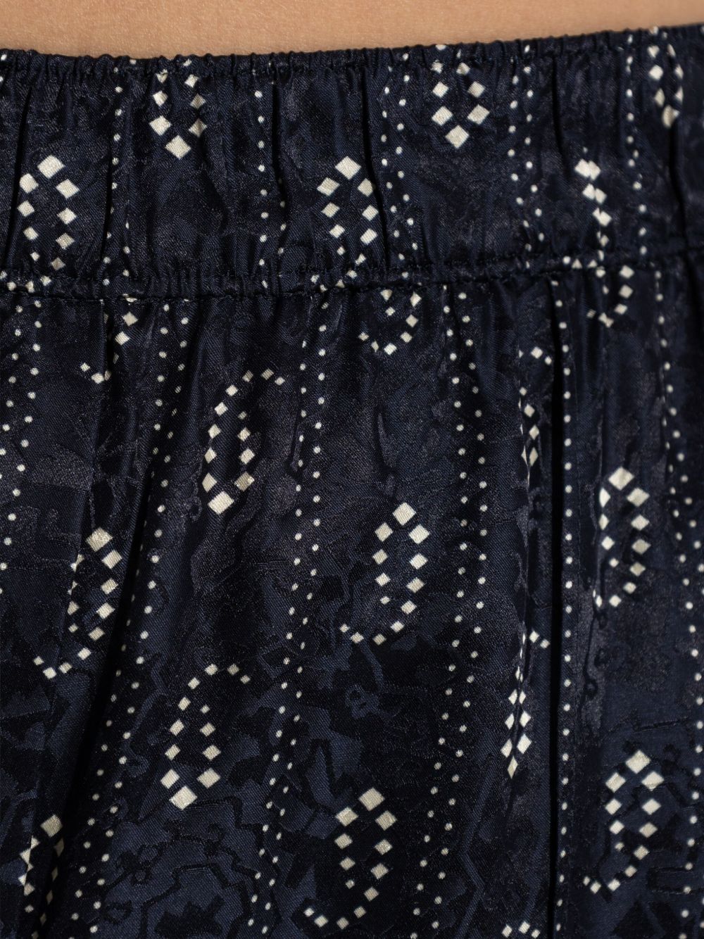 Tory Burch Paisley-Print Straight-Leg Trousers Blue