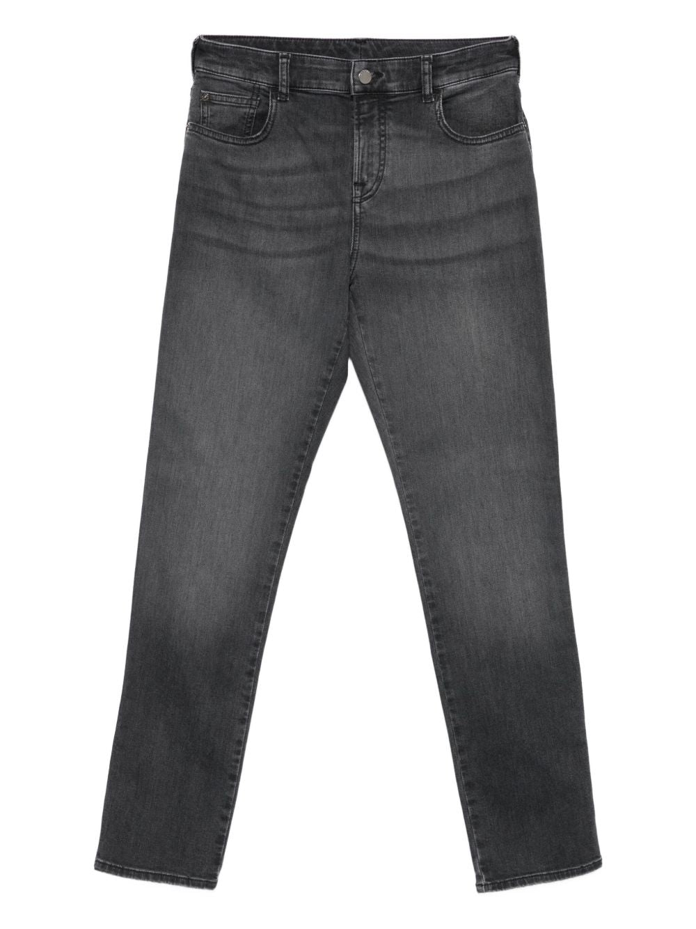 Emporio Armani Straight-Leg Medium-Waist Grey Denim Jeans Grey