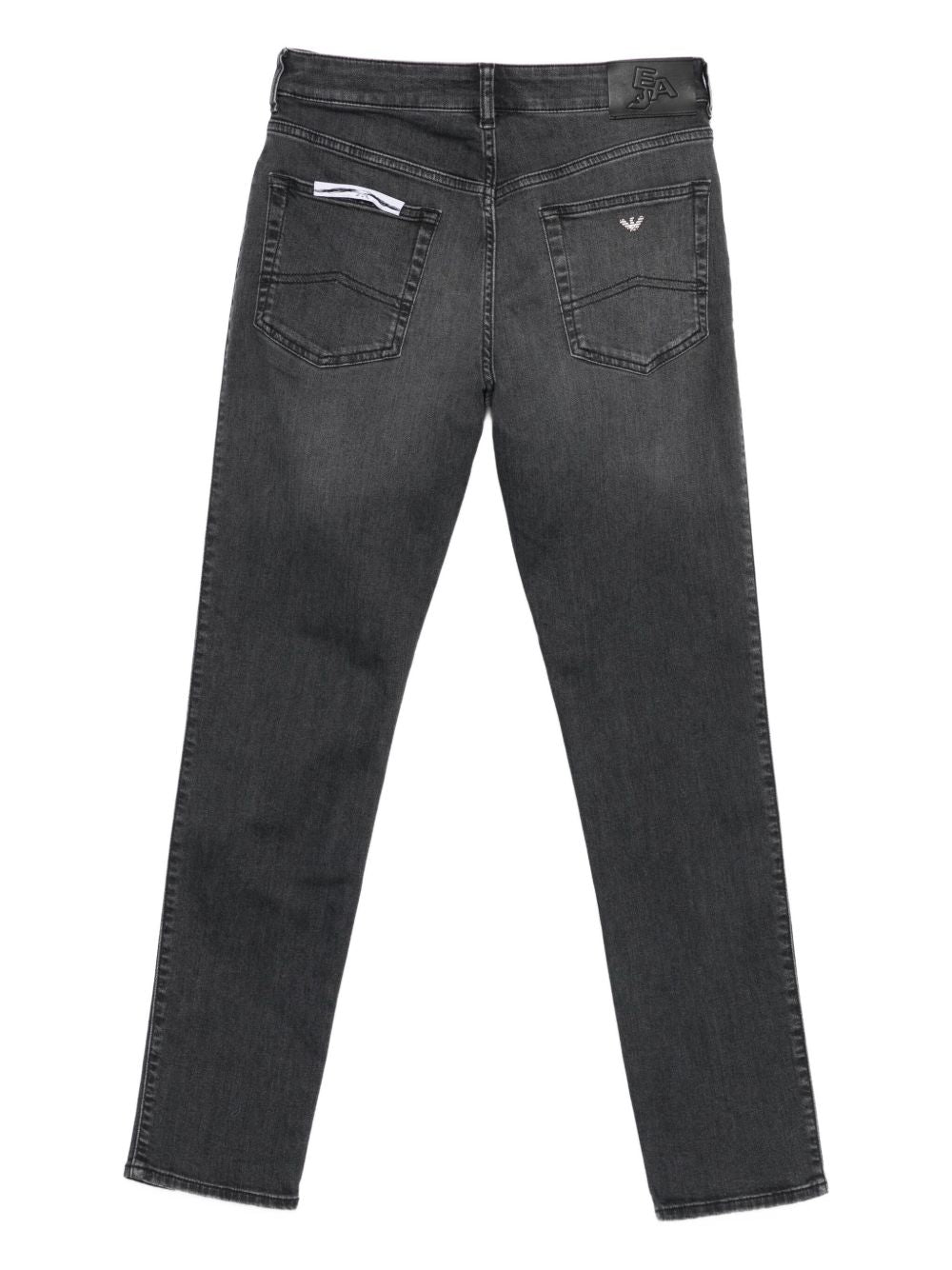 Emporio Armani Straight-Leg Medium-Waist Grey Denim Jeans Grey
