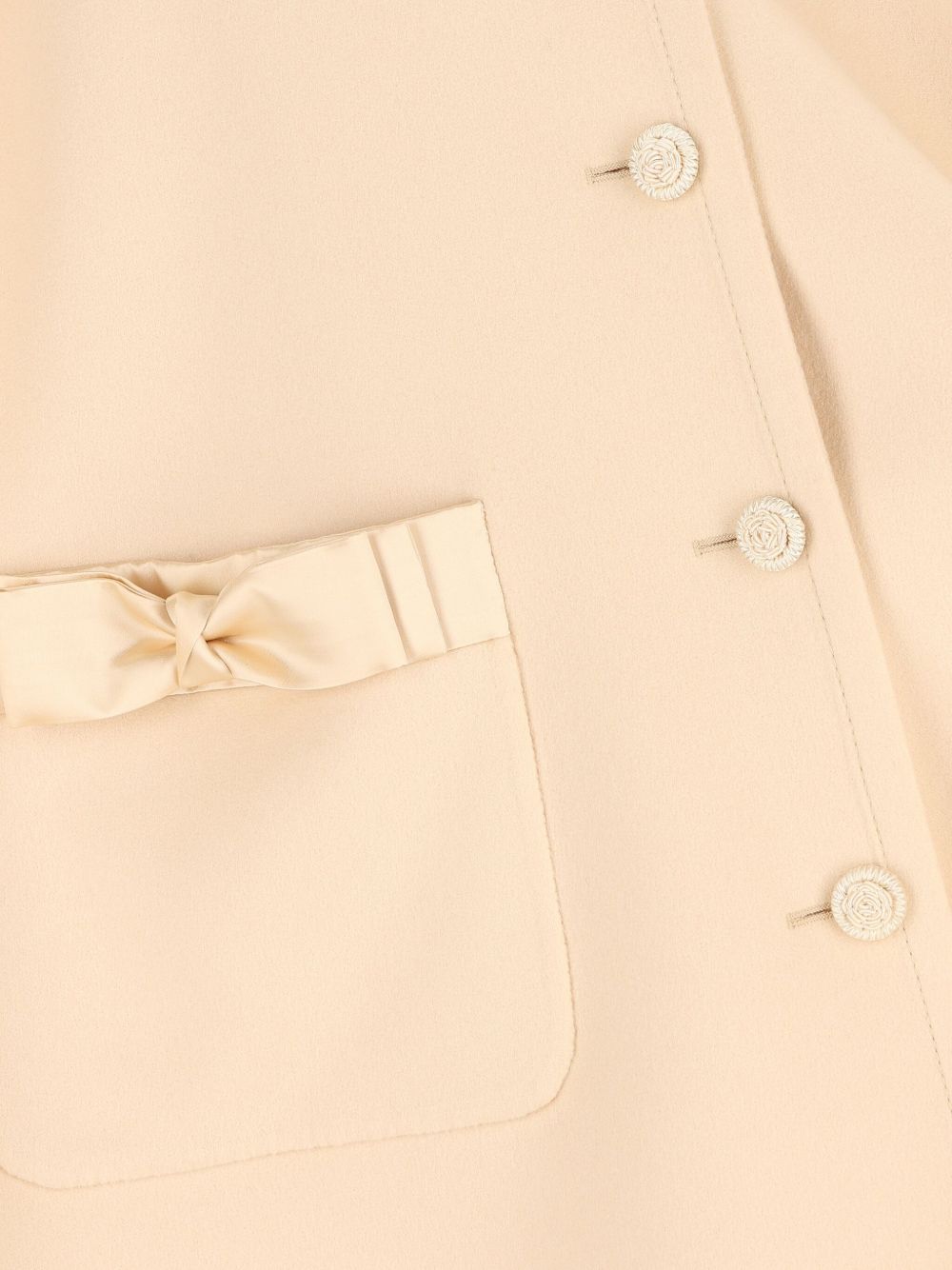 Valentino High Collar Flared Wool Coat Beige