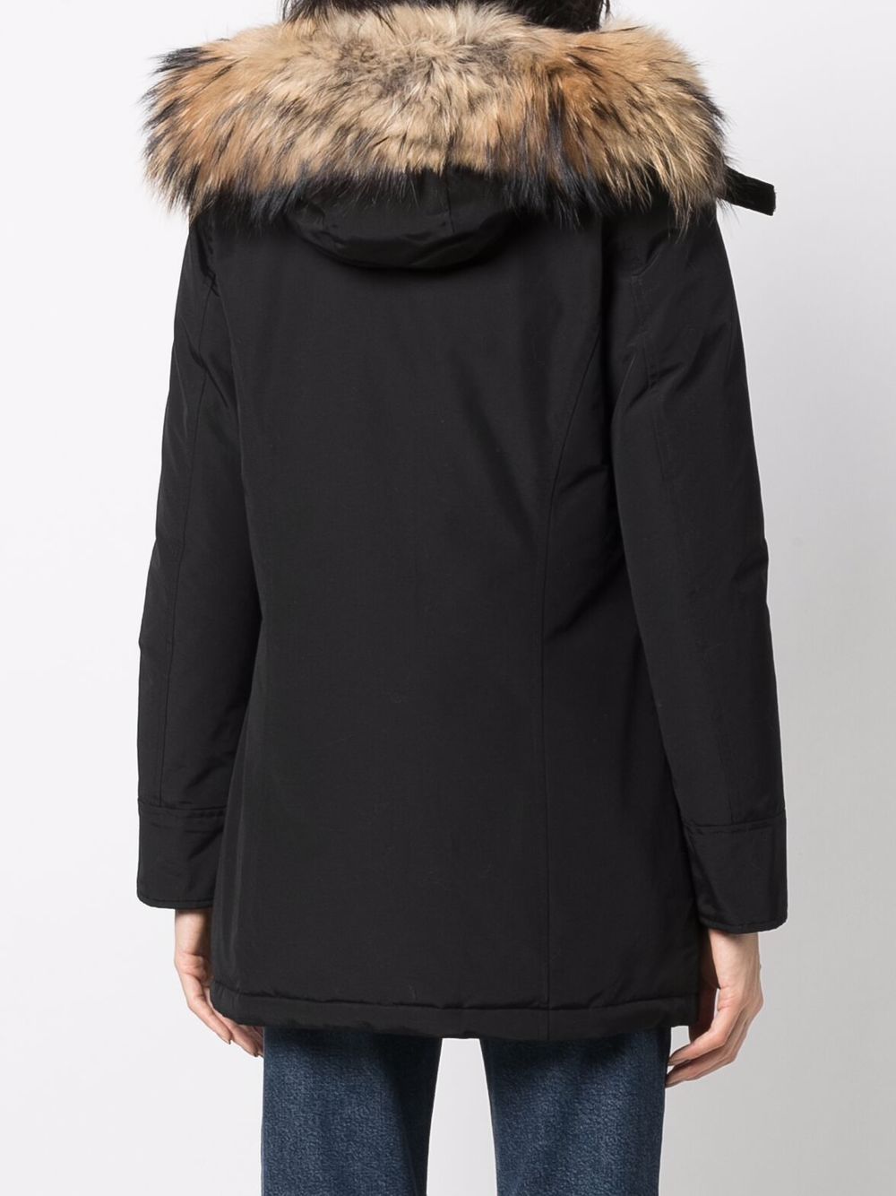 Woolrich Silk-Nylon Arctic Raccoon Parka Black black