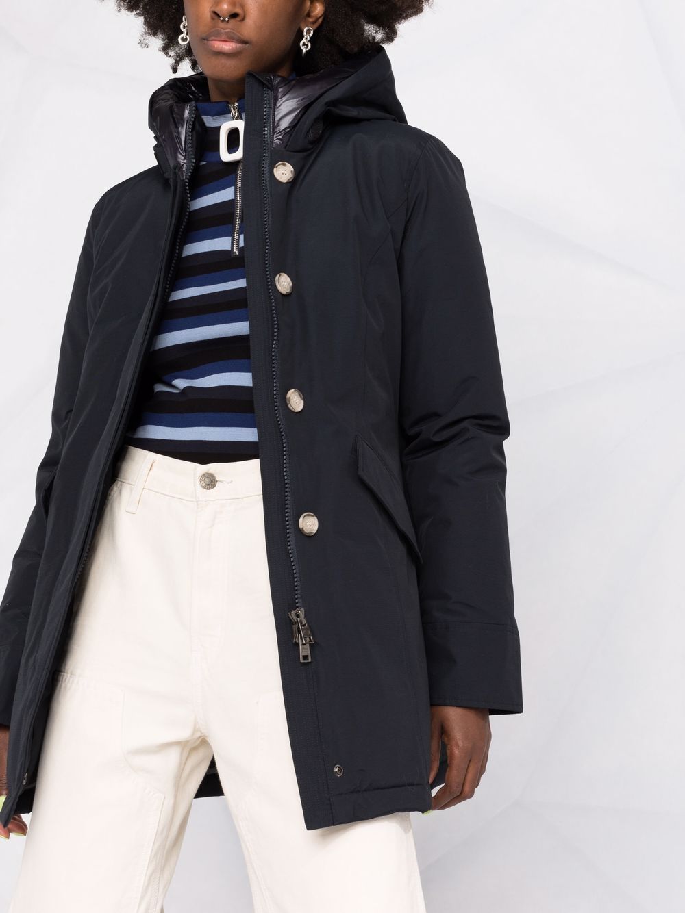 Woolrich Arctic Parka in Blue Cotton-Blend Blue