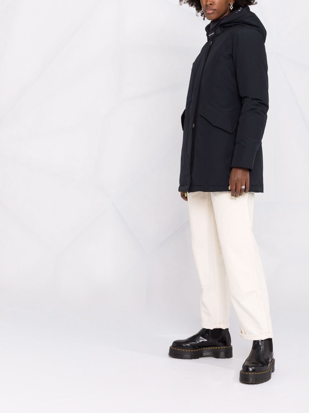 Woolrich Arctic Parka in Blue Cotton-Blend Blue