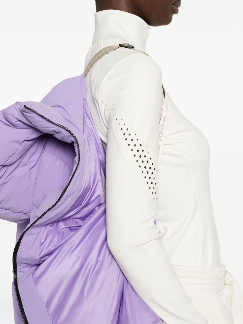 Woolrich Quilted Hooded Long Jacket in Lilac lilac