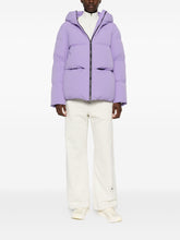 Woolrich Quilted Hooded Long Jacket in Lilac lilac