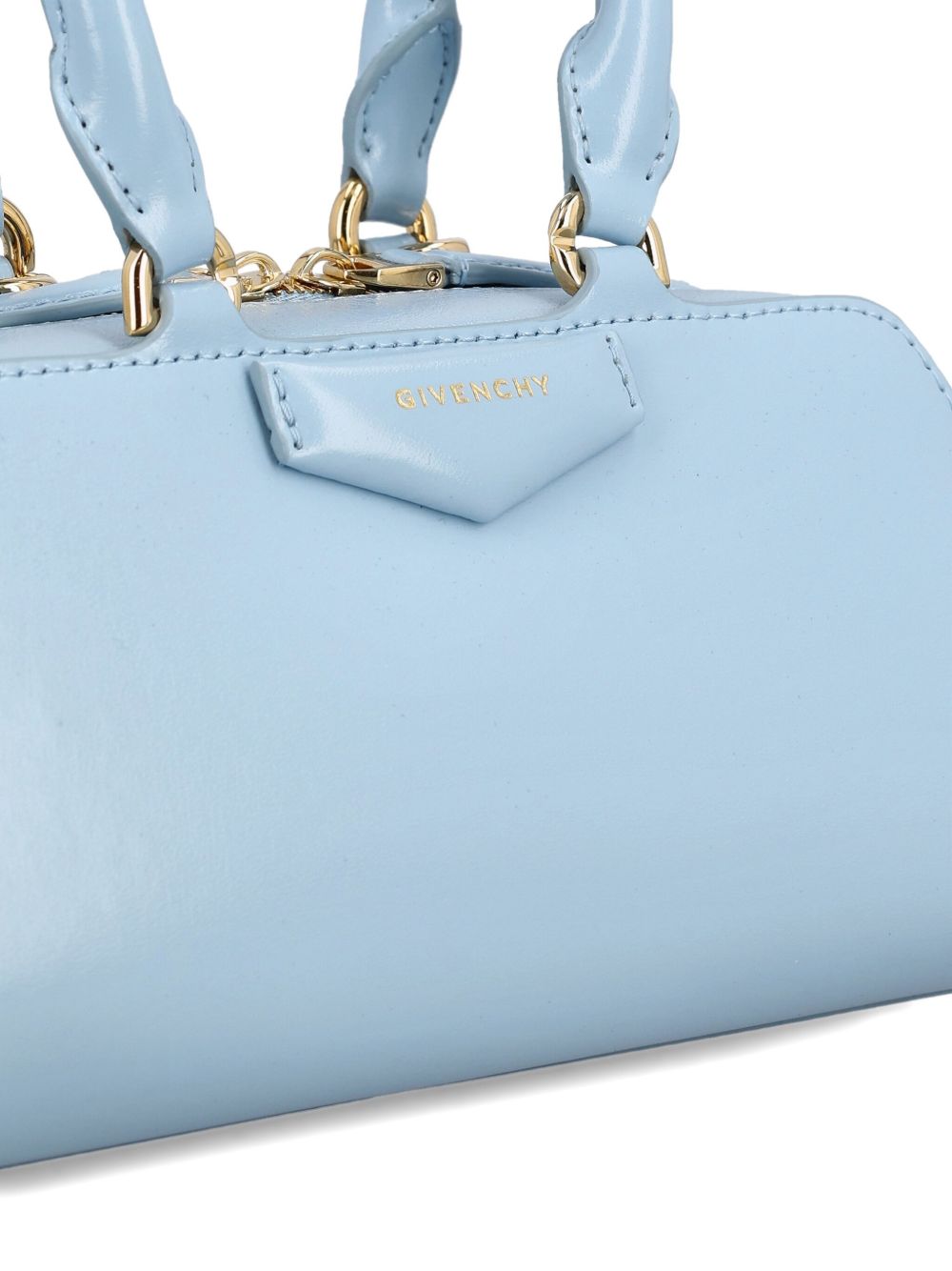 Givenchy Antigona East West Mini Leather Handbag Clear Blue