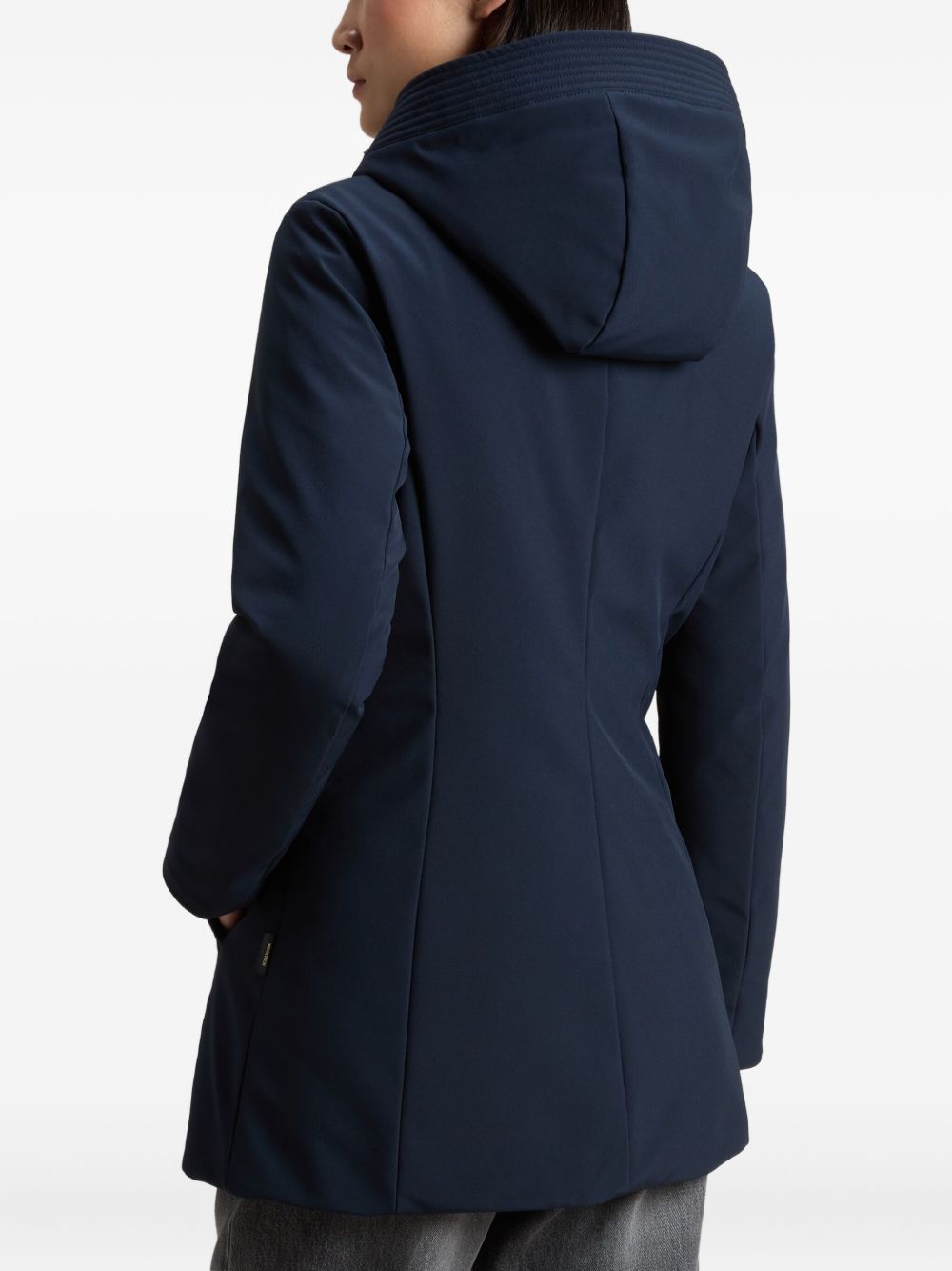Woolrich Classic Longline Belted Coat Blue