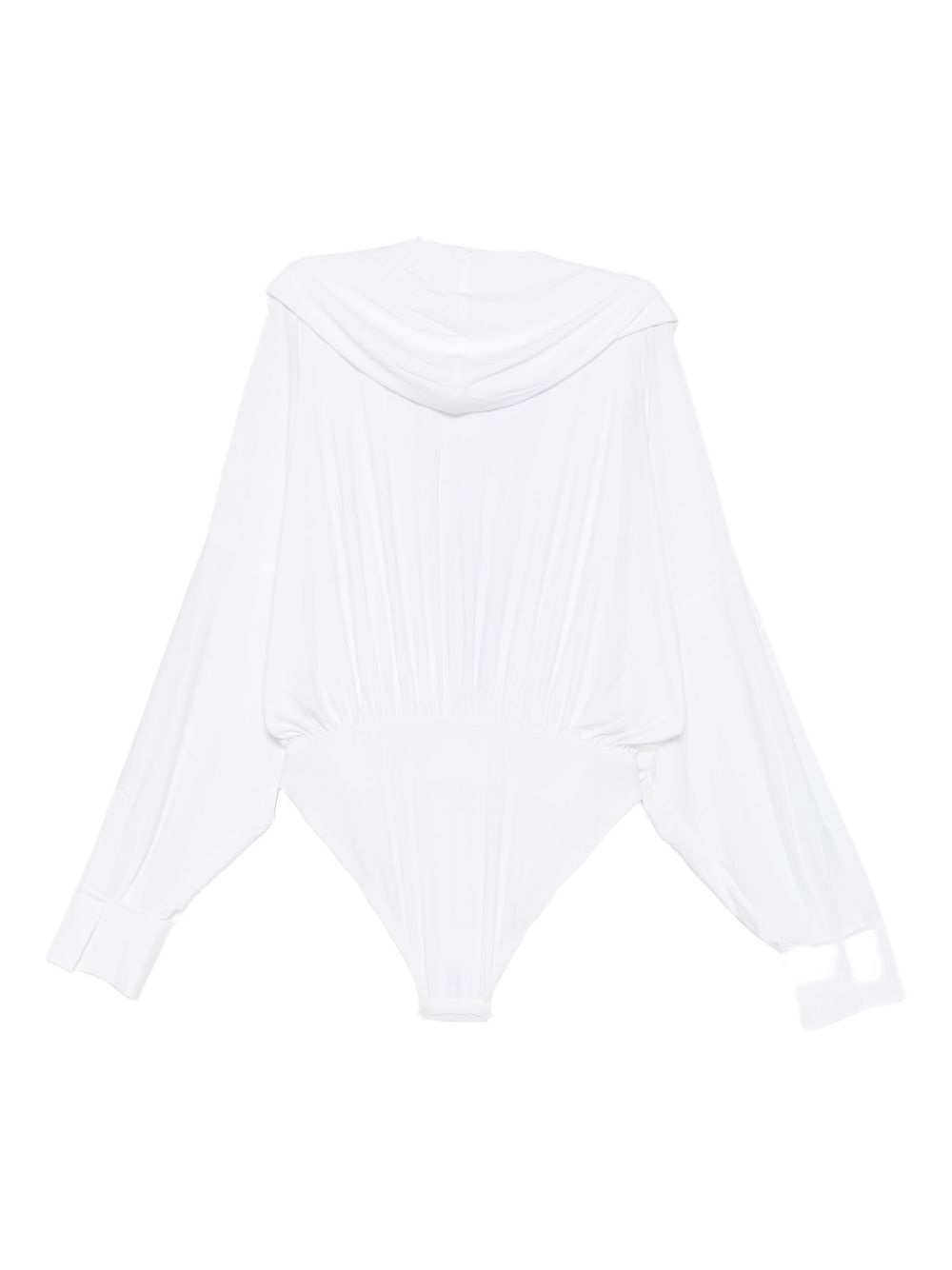 Norma Kamali Oversized Hooded Bodysuit in White White
