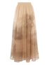 Zimmermann A-Line Silk Midi Skirt Beige