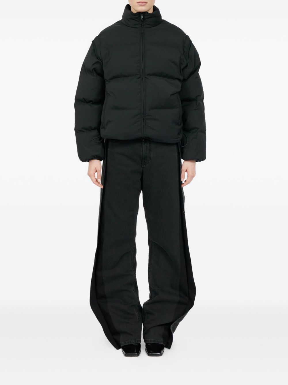 MM6 Maison Margiela Short Down Puffer Jacket in Black black