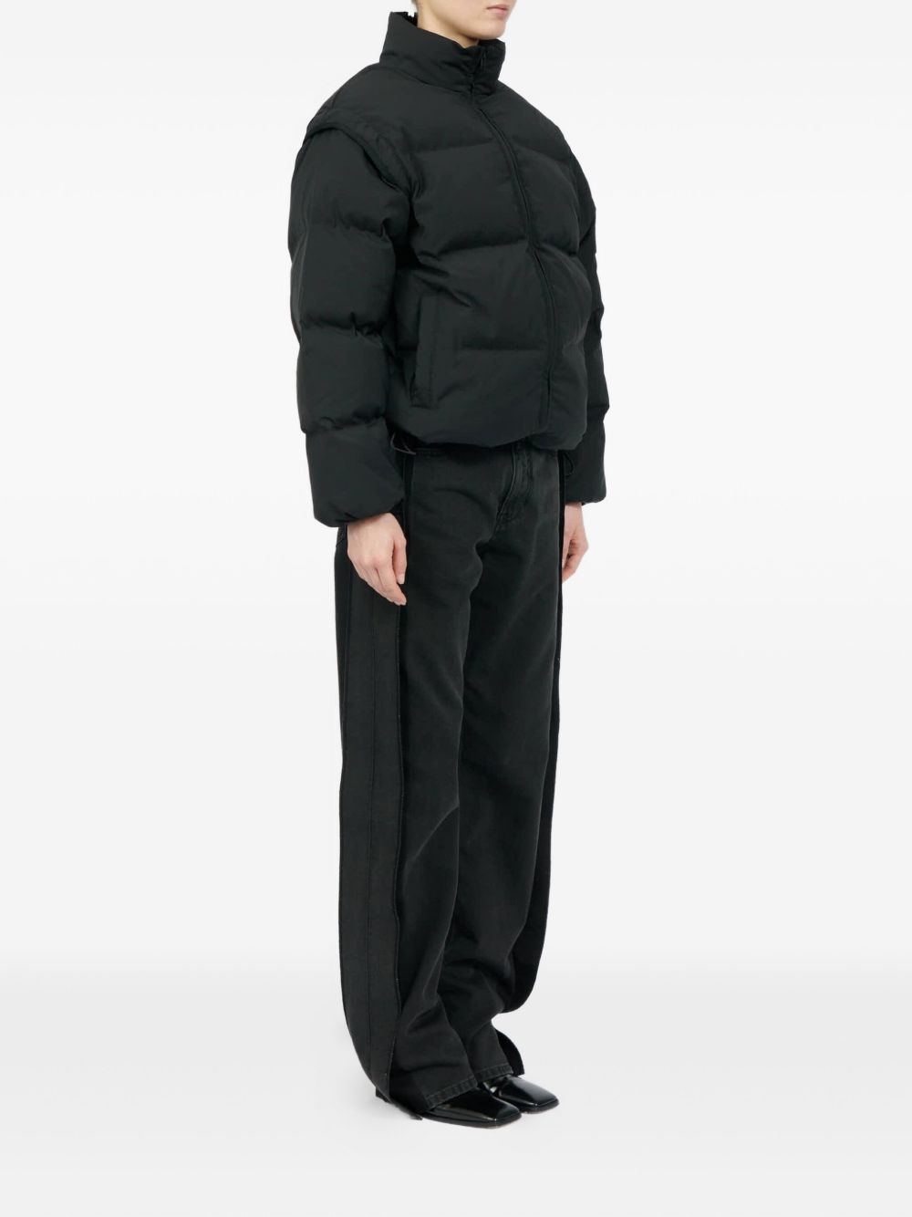 MM6 Maison Margiela Short Down Puffer Jacket in Black black