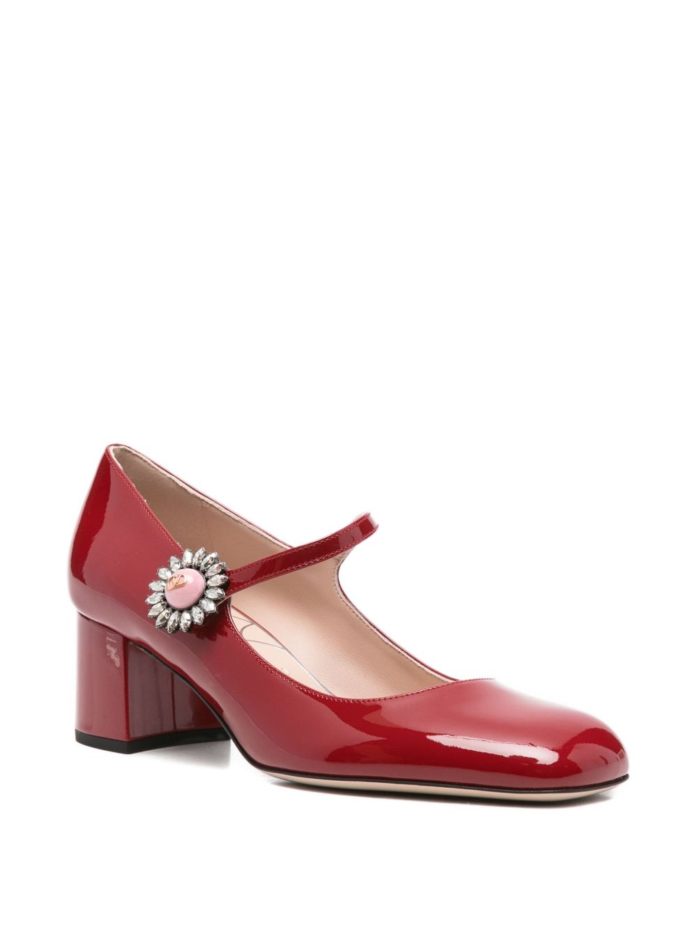 Valentino Garavani Patent Leather Pumps With Heel Red