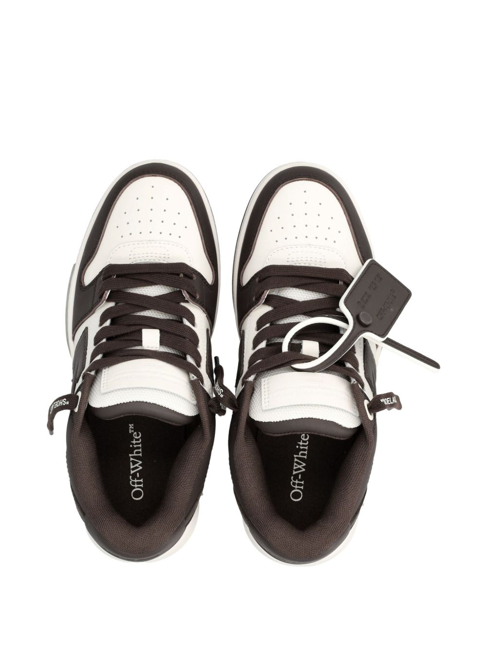 Off White Out Of Office Leather Sneakers Brown