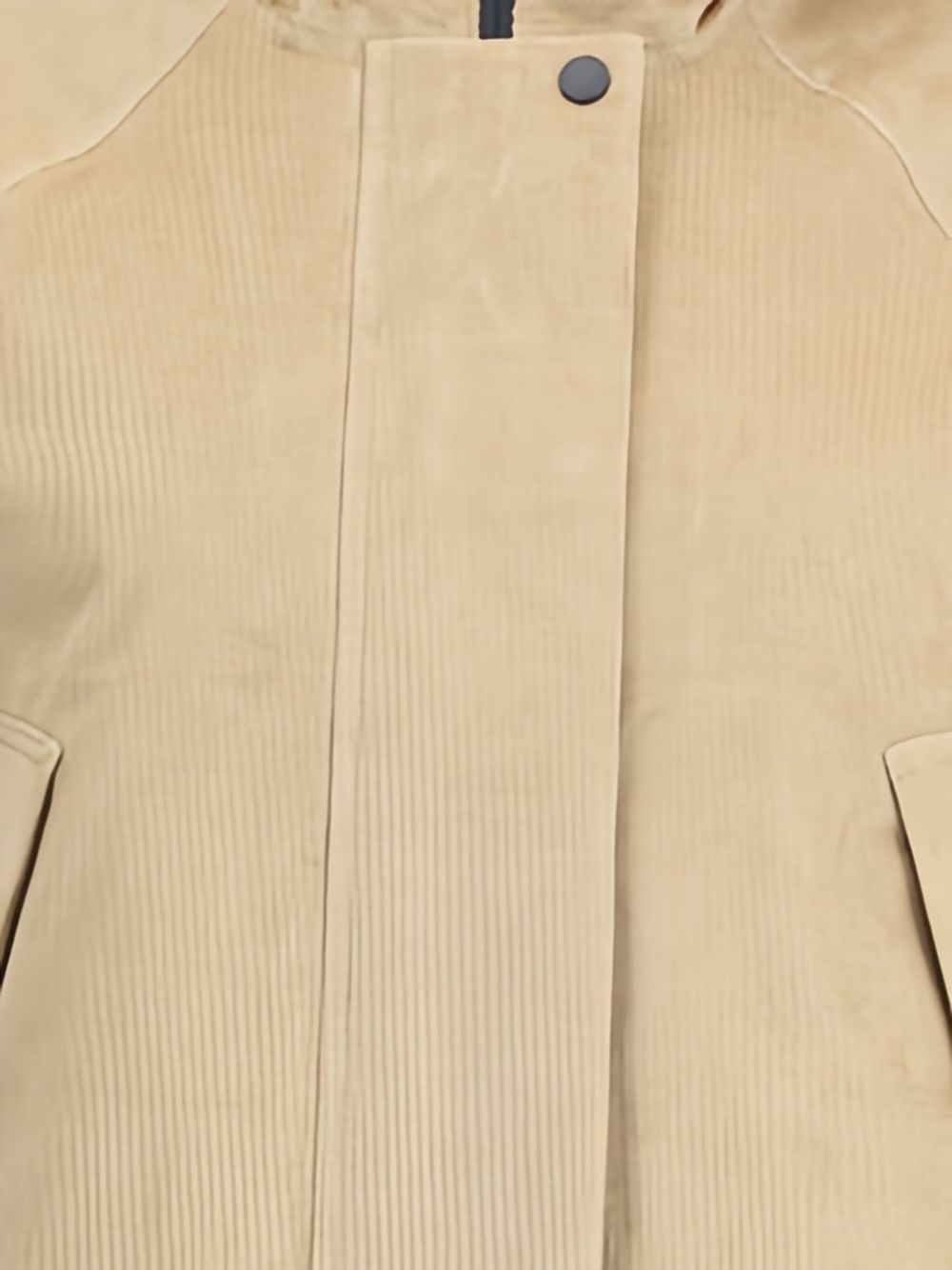 Woolrich Corduroy Hooded Snap-Fastening Jacket Beige