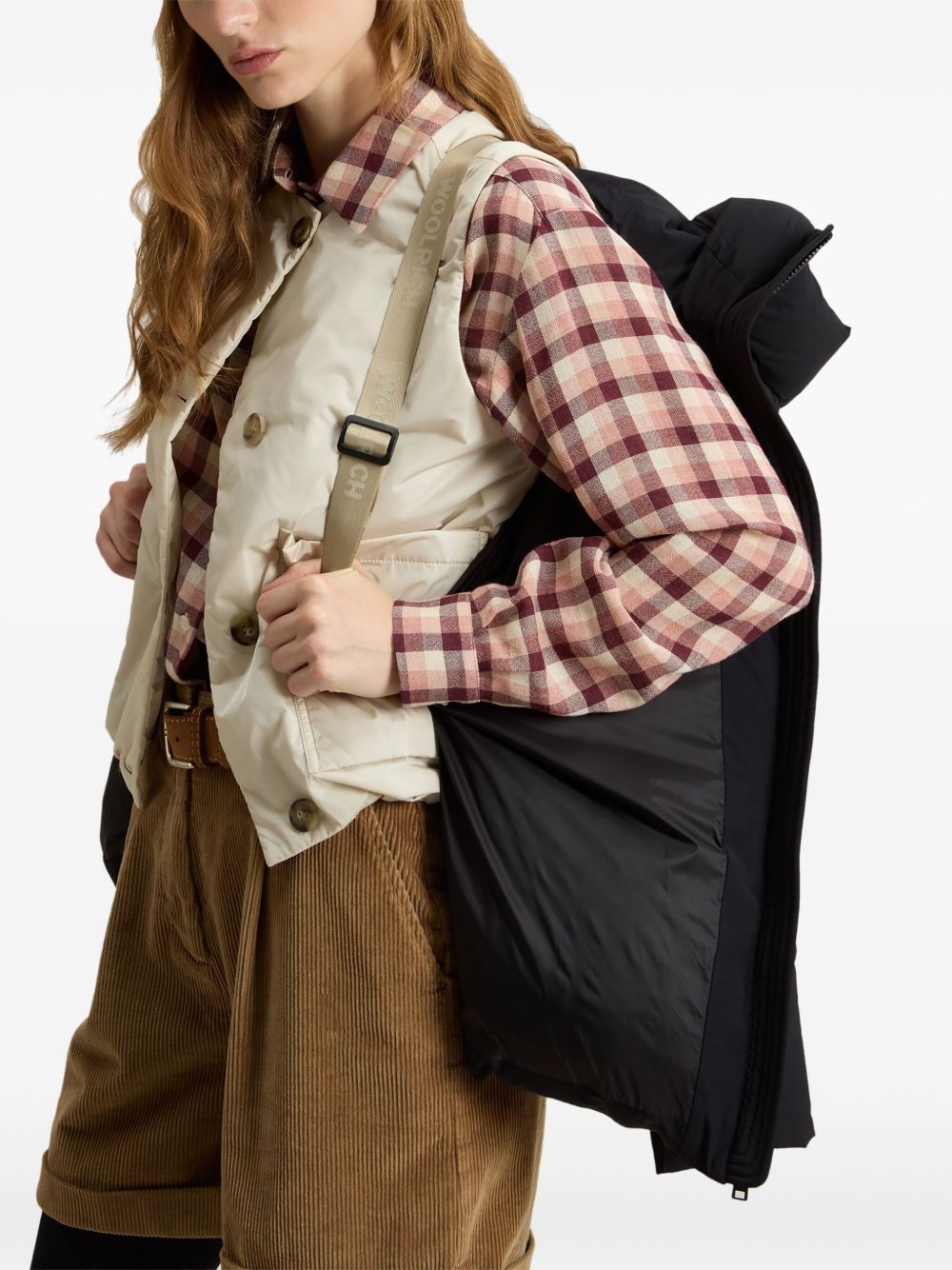Woolrich Quilted Hooded Black Coat Black