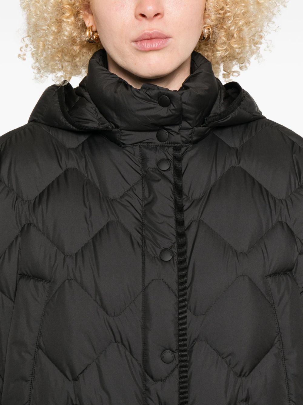Woolrich Quilted Hooded Black Jacket Black