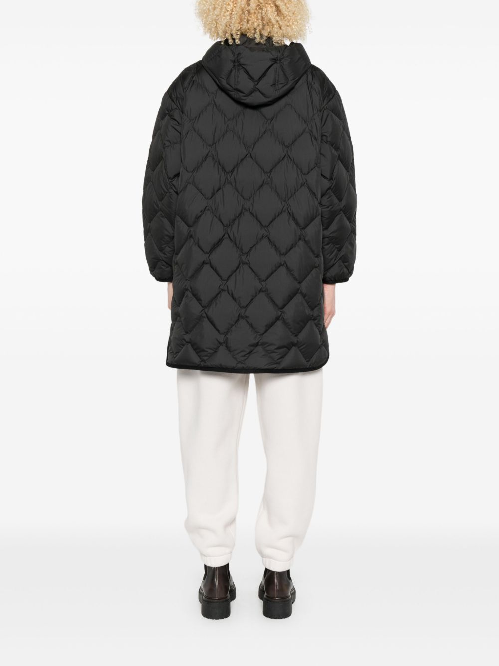 Woolrich Quilted Hooded Black Jacket Black