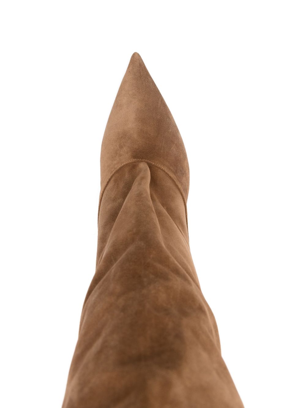 Paris Texas Ines Suede Slouchy Pointed-Toe Boots Leather Brown