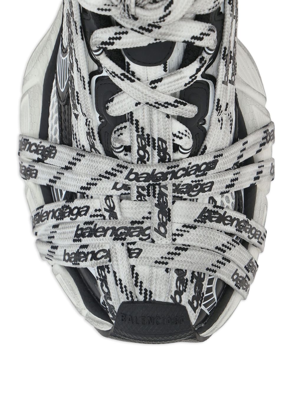 Balenciaga 3XL Mesh Panel Logo-Print Wrap Sneakers White