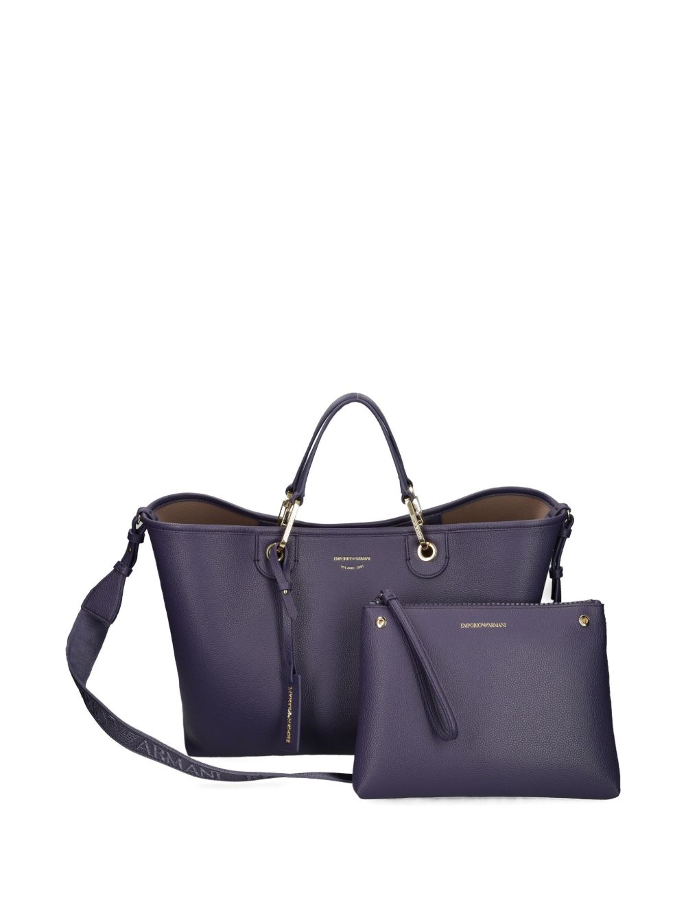 Emporio Armani MyEA Medium Tote Bag with Gold-Tone Hardware Blue