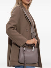 Emporio Armani Small Logo-Plaque Top-Handle Tote Bag Dove Grey