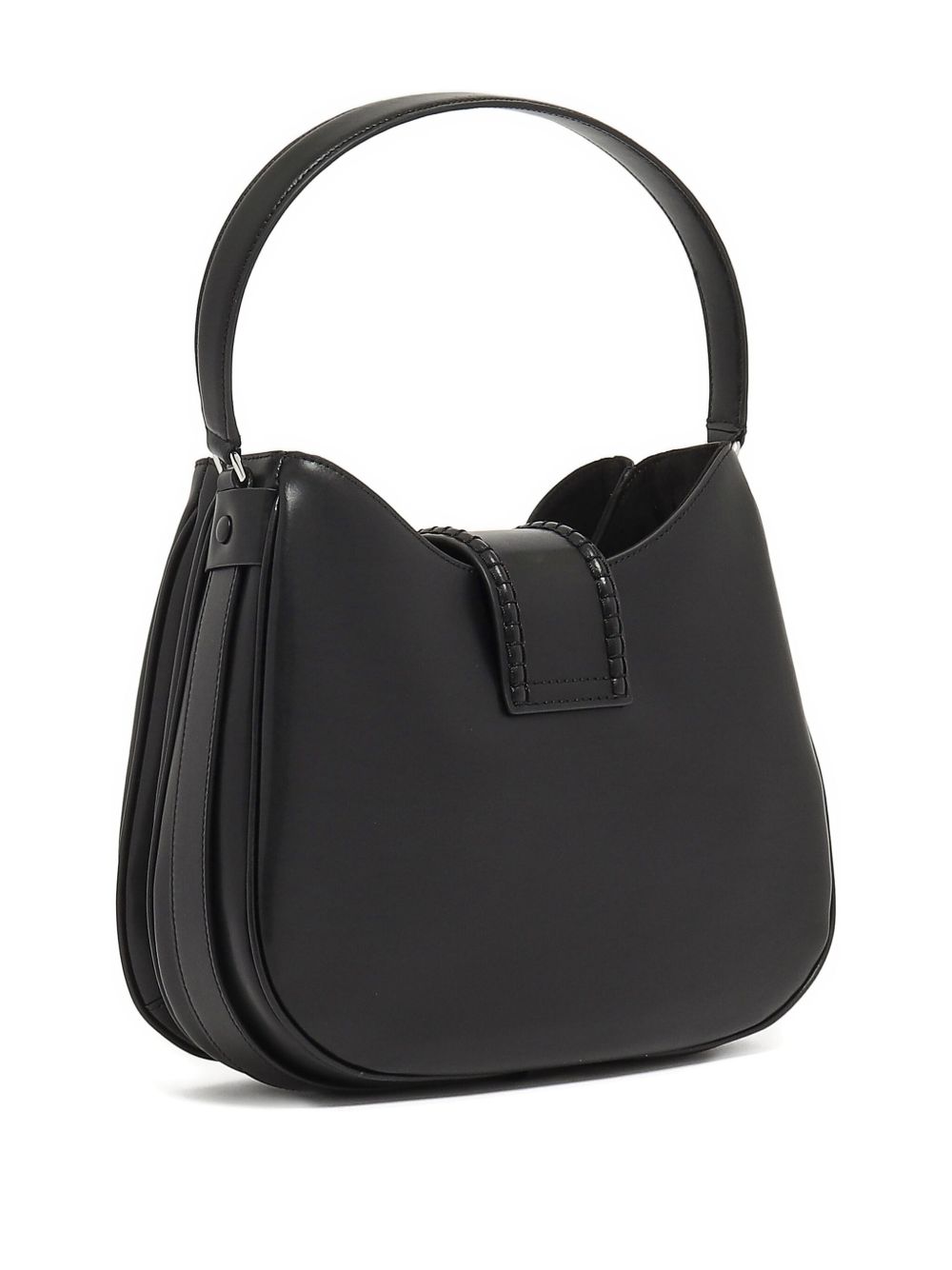 Emporio Armani Medium Leather Hobo Bag with Top Handle in Black Black