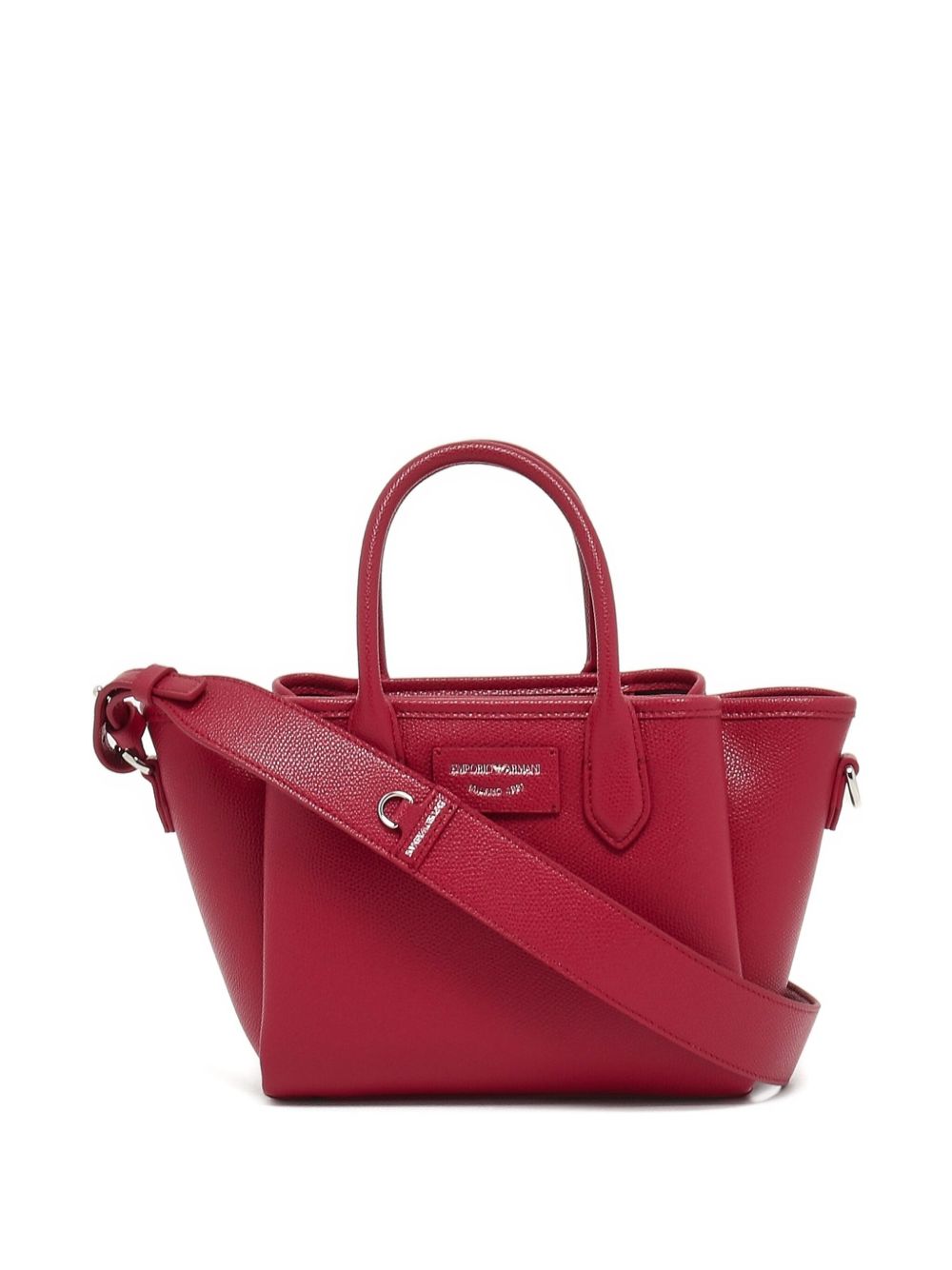 Emporio Armani Small Pebbled Shopper Bag in Bordeaux Bordeaux