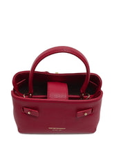 Emporio Armani Small Pebbled Top Handle Handbag Bordeaux