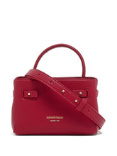 Emporio Armani Small Pebbled Top Handle Handbag Bordeaux