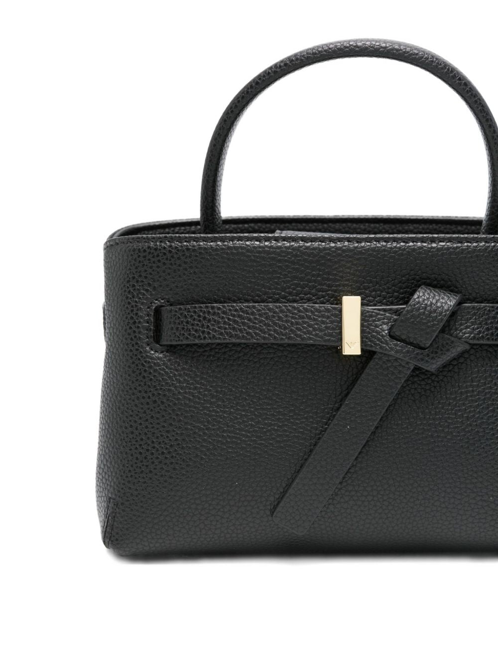 Emporio Armani Small Knotted Top Handle Bag Black black