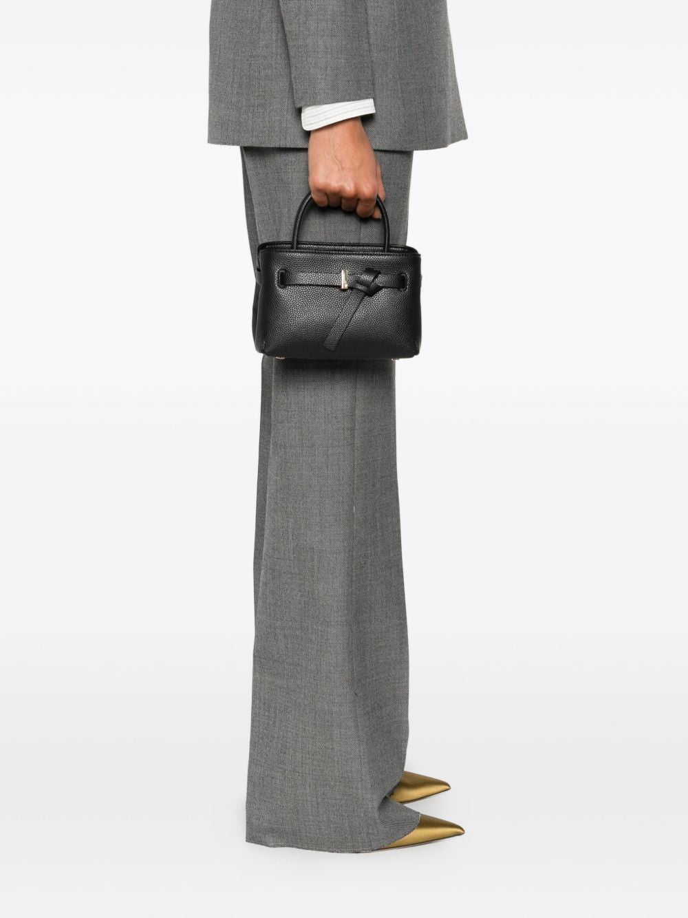 Emporio Armani Small Knotted Top Handle Bag Black black