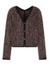 Emporio Armani Leopard-Pattern V-Neck Wool-Blend Cardigan Black black