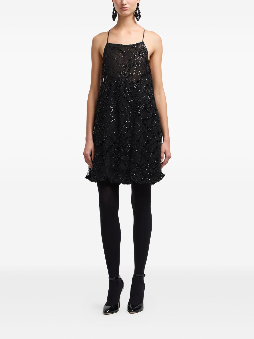 Emporio Armani Sequin-Embellished Backless Gown Black Black