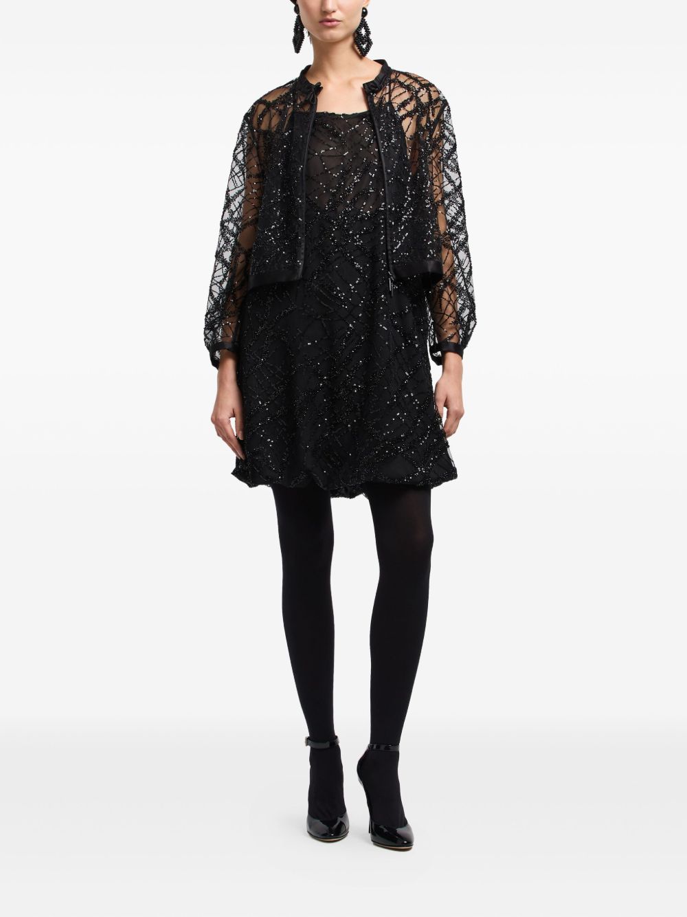 Emporio Armani Sequin-Embellished Backless Gown Black Black