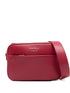 Emporio Armani Red Leather Rectangular Clutch with Detachable Strap Red