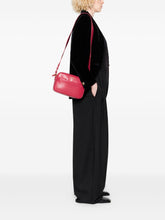 Emporio Armani Red Leather Rectangular Clutch with Detachable Strap Red