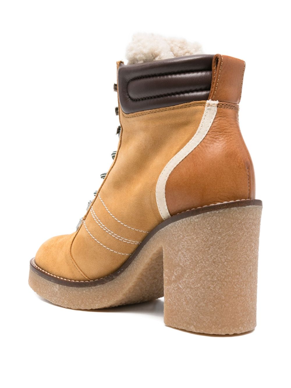 Woolrich Landhill Leather Ankle Boots Beige