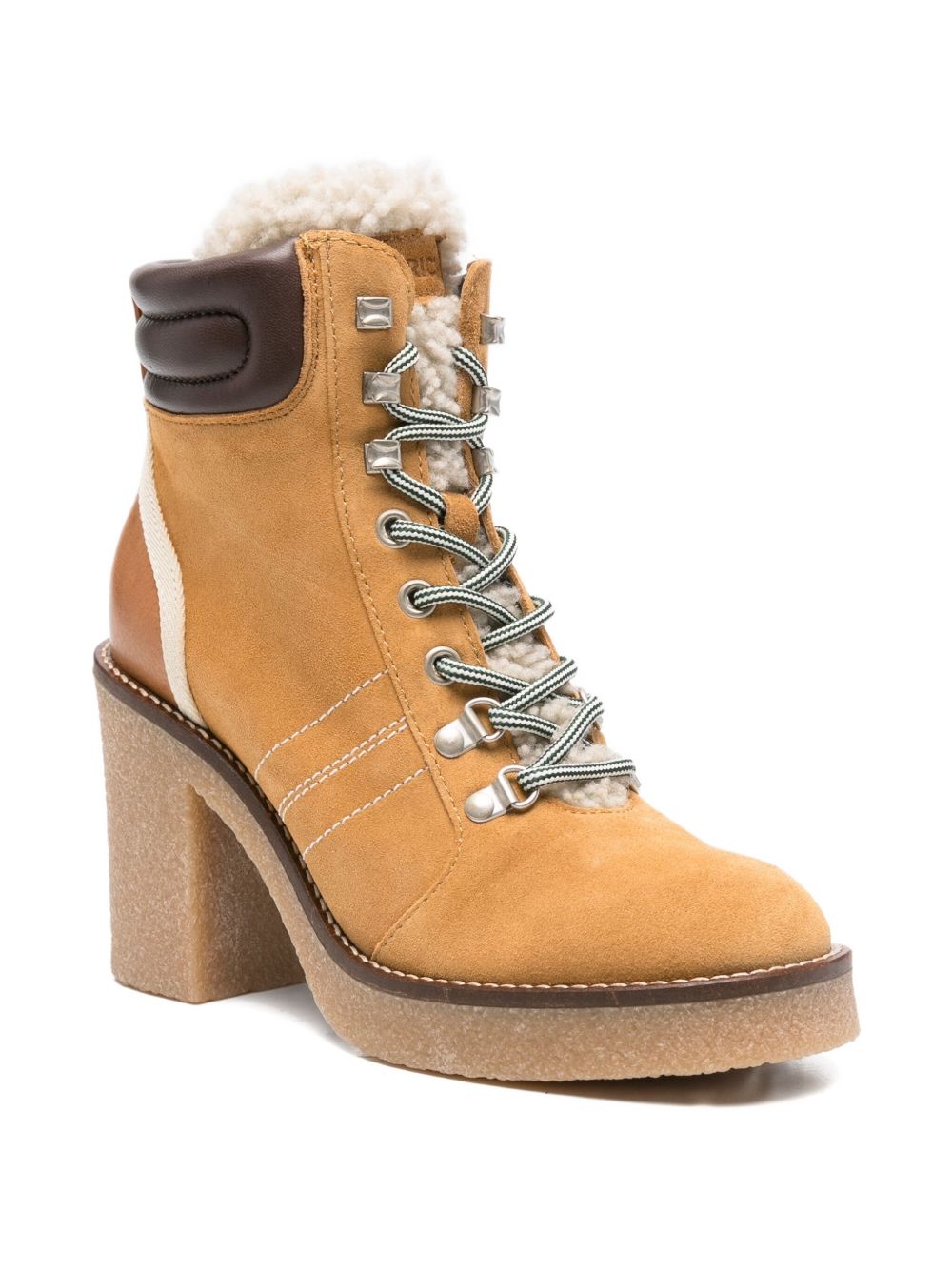 Woolrich Landhill Leather Ankle Boots Beige