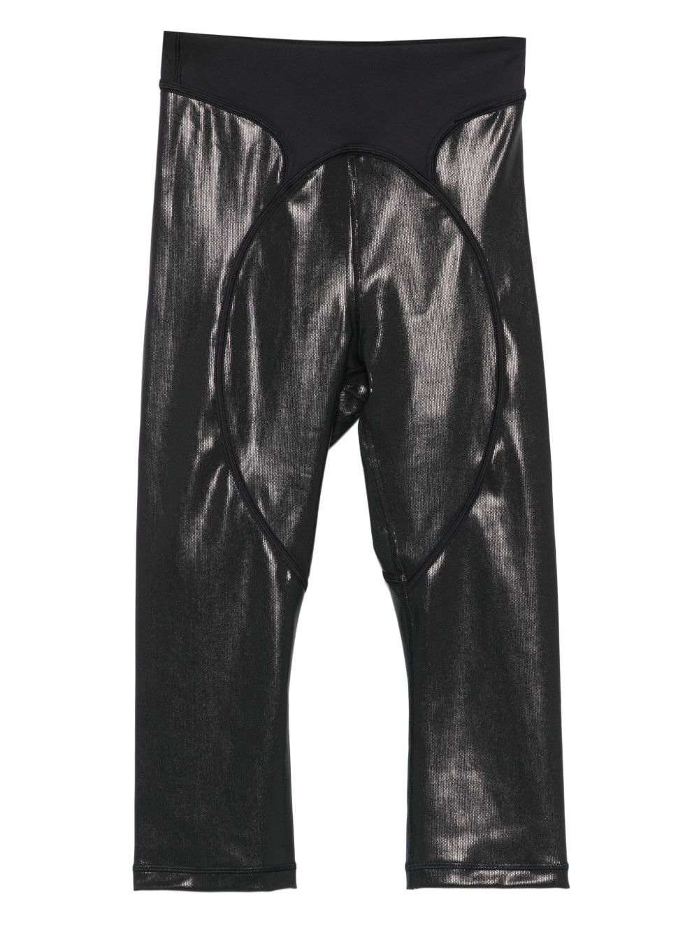 Adidas By Stella McCartney High-Waisted Panelled Metallic Leggings Black