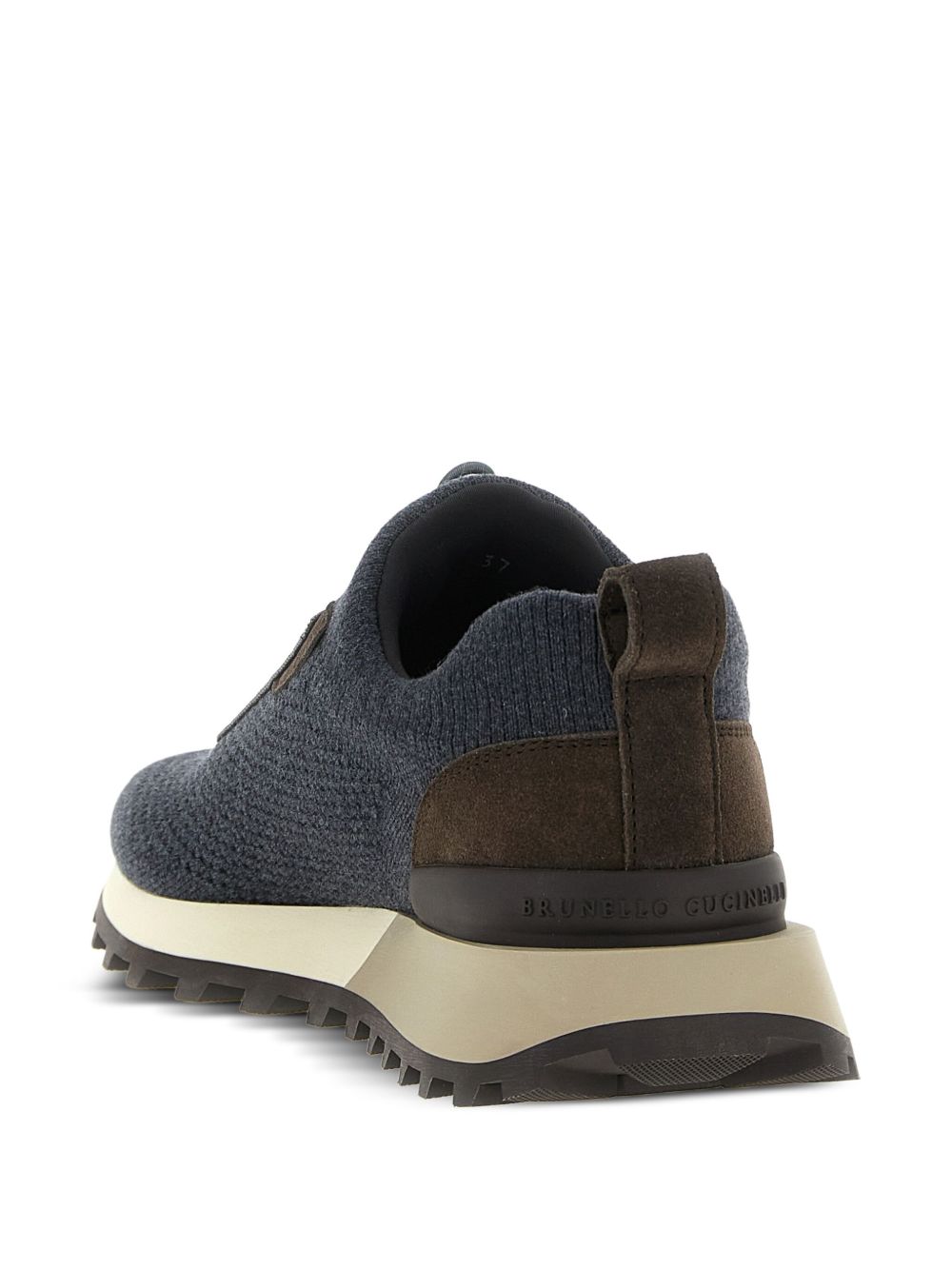 Brunello Cucinelli Wool and Suede Knitted Sneakers Black black