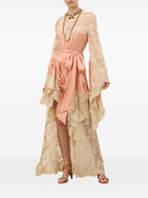 Zimmermann High-Lace Neckline Silk Long Dress Pink