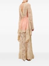 Zimmermann High-Lace Neckline Silk Long Dress Pink