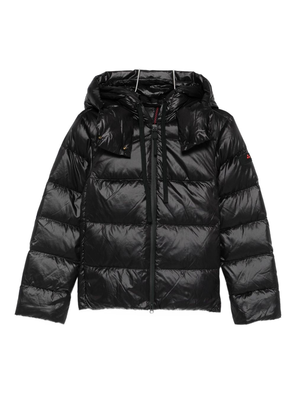 Peuterey Quilted Hooded Long Down Jacket Black Black