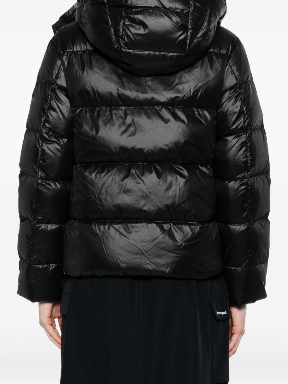 Peuterey Quilted Hooded Long Down Jacket Black Black