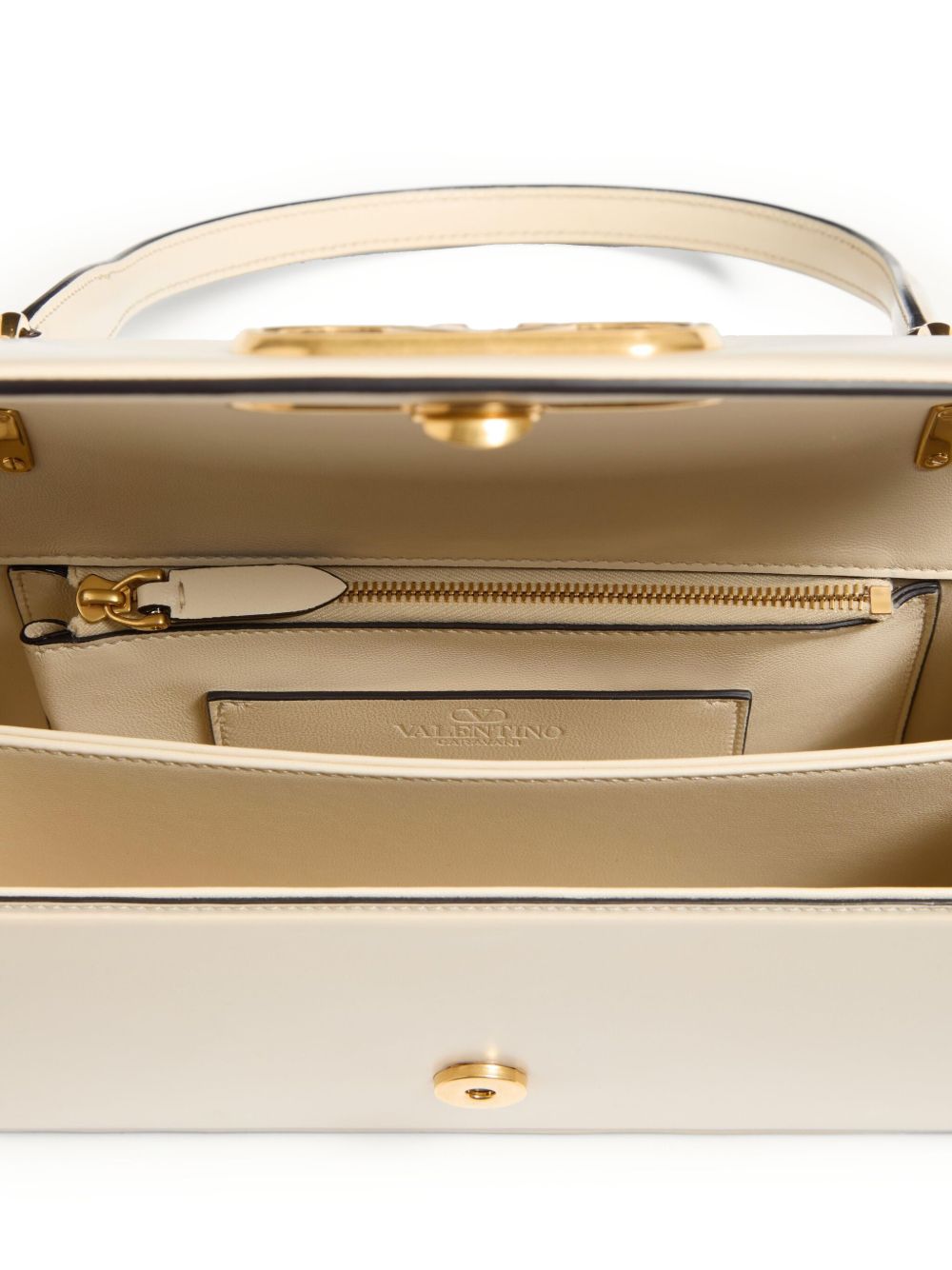Valentino Garavani Vain Leather Top Handle Bag White