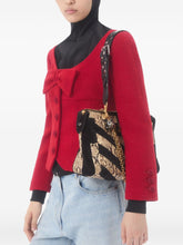 Valentino Red Tweed Wide Neck Bow-Detail Wool Jacket Red