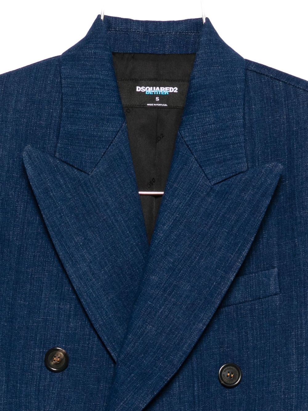 Dsquared2 Double-Breasted Denim Blazer in Blue blue