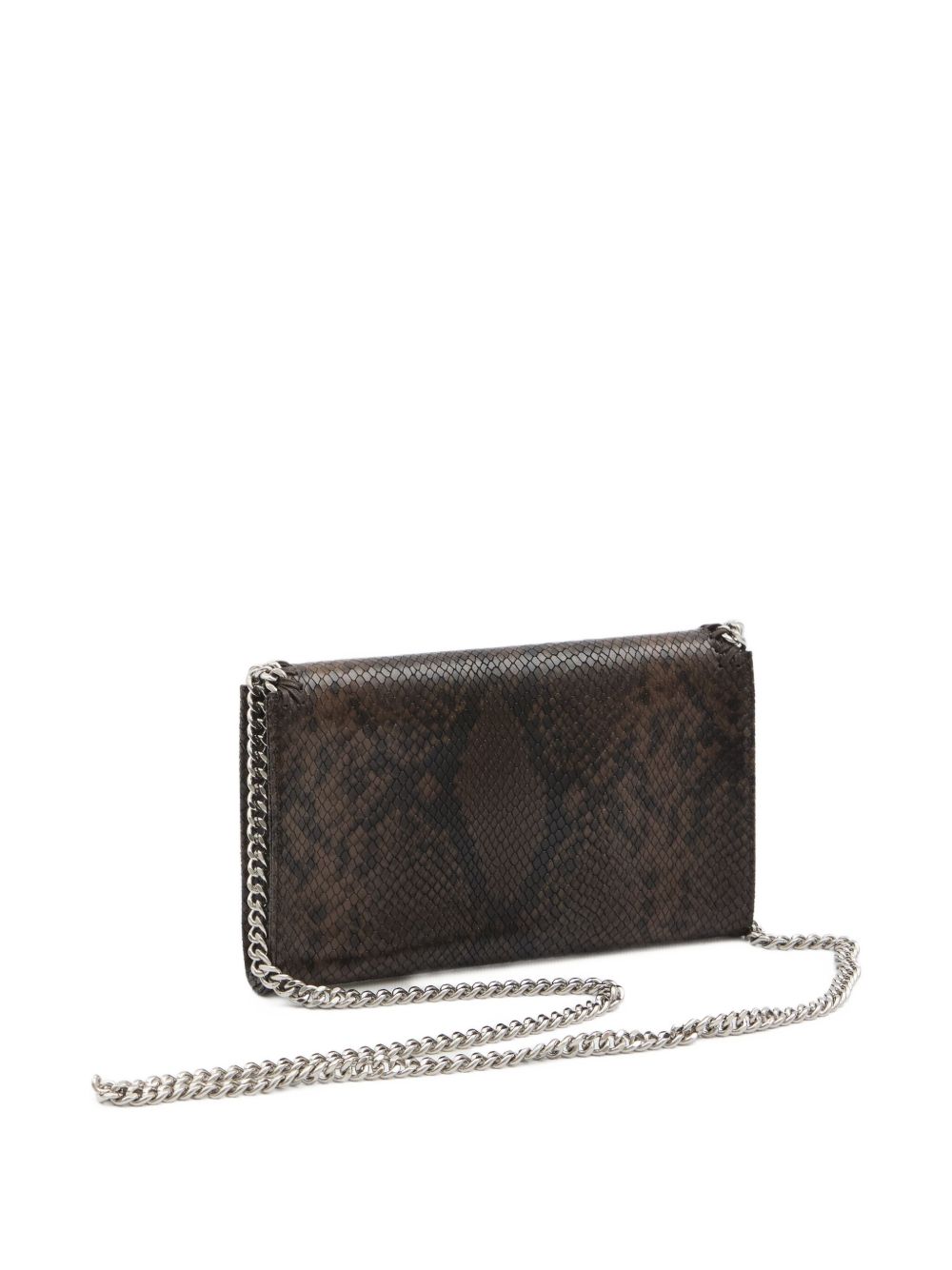Stella McCartney Falabella Chain Wallet Brown Snakeskin Effect Brown