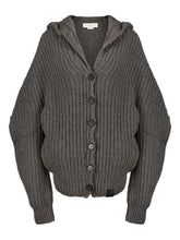 Stella McCartney Ribbed Knit Hooded Cashmere-Blend Sweater Grey